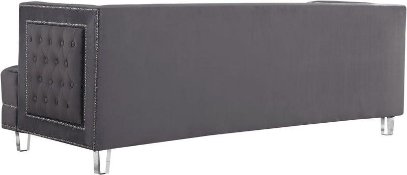 Meridian Furniture Lucas Black Velvet Sofa