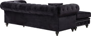 Meridian Furniture Sabrina Navy Velvet 2pc Reversible Sectional