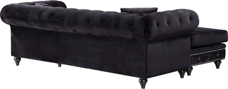 Meridian Furniture Sabrina Navy Velvet 2pc Reversible Sectional