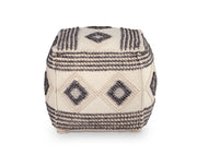 Steve Silver Dalia Beige Square Handwoven Woolen Pouf