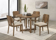 Coaster Furniture Biltmore Walnut Brown 5pc Round Dining Room Set