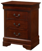 Glory Furniture Louis Phillipe Cherry 3 Drawers Nightstand
