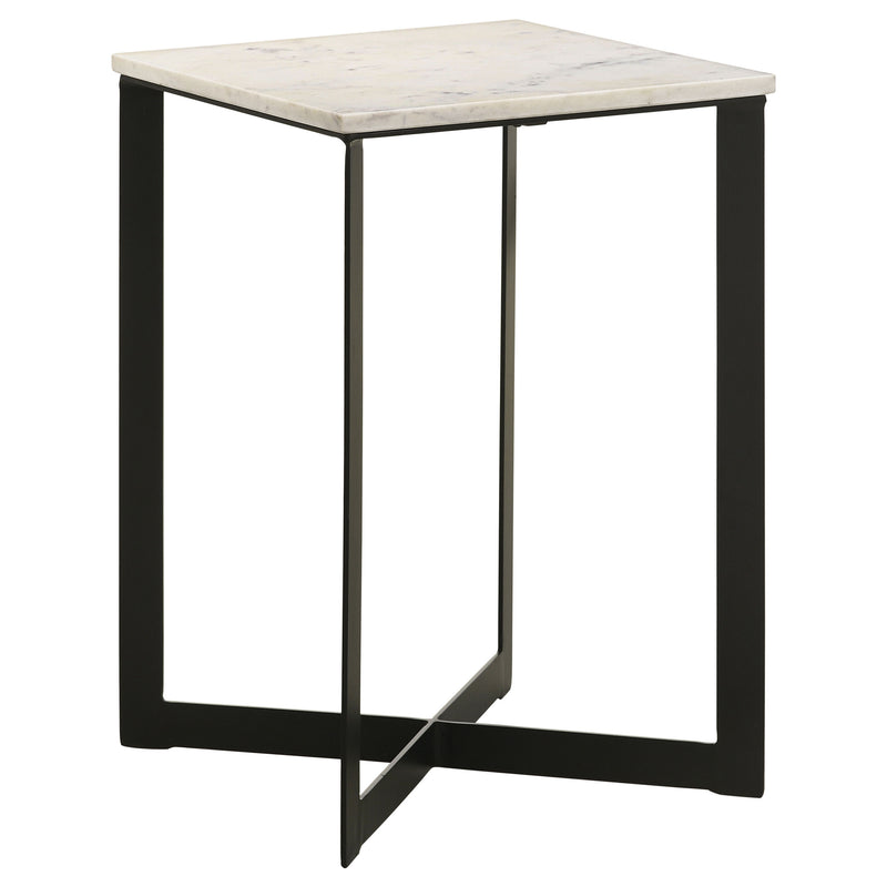 Coaster Furniture Tobin White Black Square End Table
