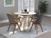 Coaster Furniture Breckenridge Matte White Natural 5pc Dining Room Set