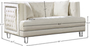 Meridian Furniture Lucas Black Velvet Loveseat
