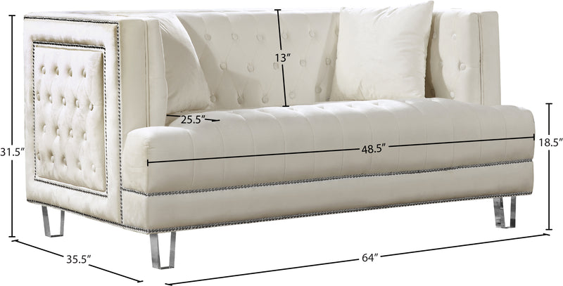 Meridian Furniture Lucas Black Velvet Loveseat