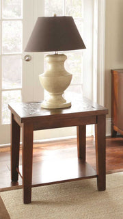 Steve Silver Davenport Brown Cherry Slate End Table