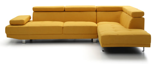 Glory Furniture Riveredge Yellow Fabric Sectional with Ottoman