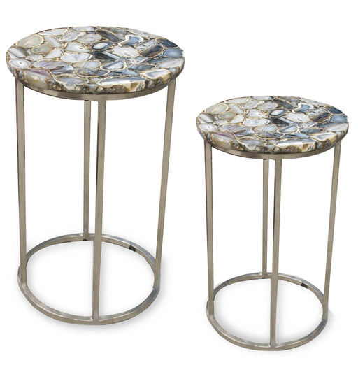 Steve Silver Onyx Gray Agate Top Nesting Table