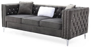 Glory Furniture Paige Gray Velvet Sofa
