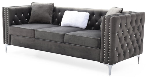 Glory Furniture Paige Gray Velvet Sofa