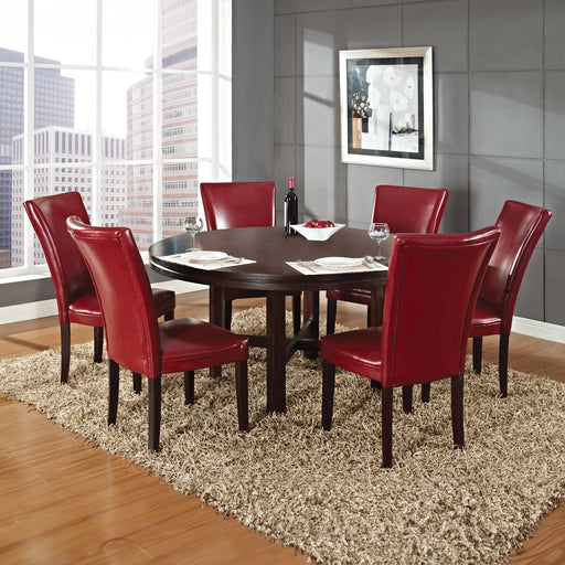 Steve Silver Hartford Red 72 Inch 7pc Dining Set