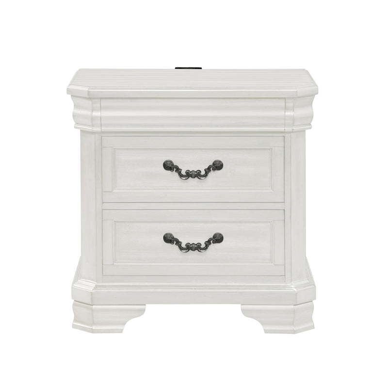 New Classic Furniture Lyndhurst Vintage White Nightstand
