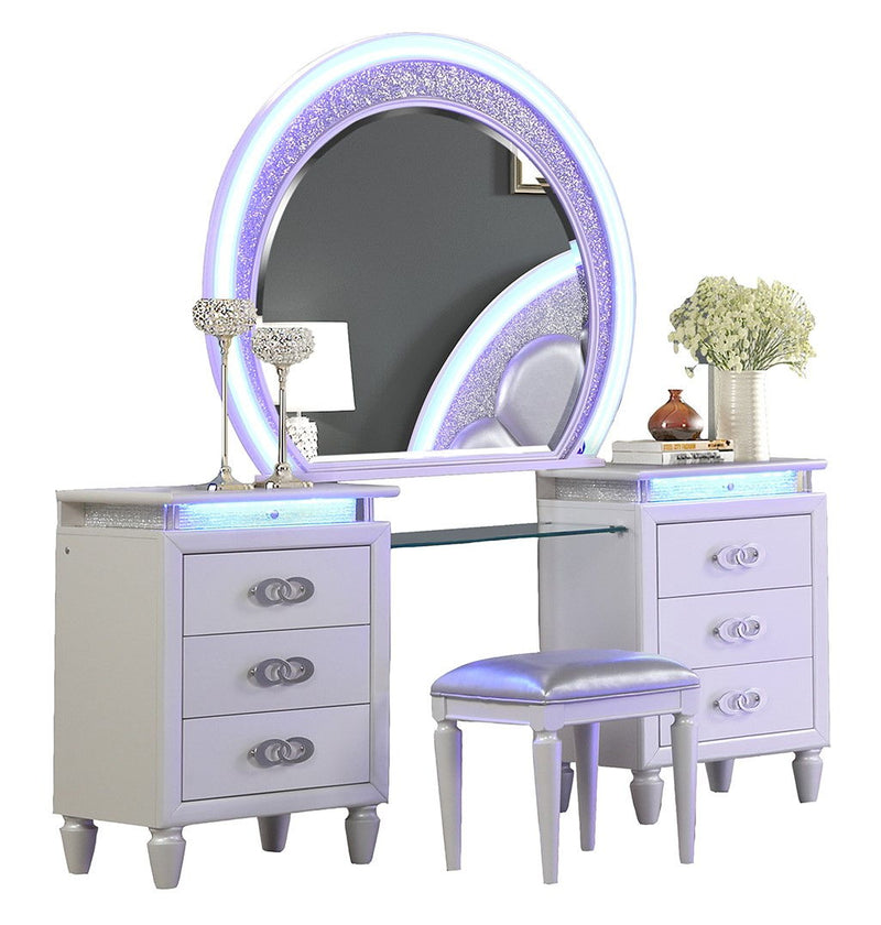 Galaxy Home Perla Milky White Vanity Set