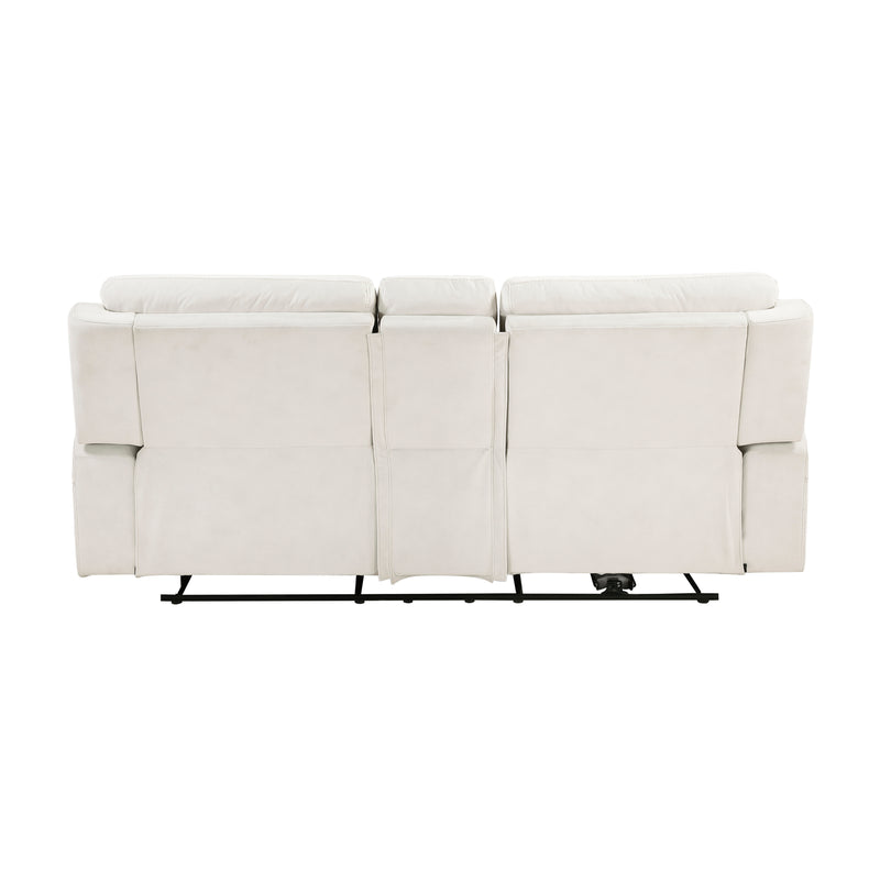 Home Elegance Celeste Beige Power Double Reclining Love Seat with Console