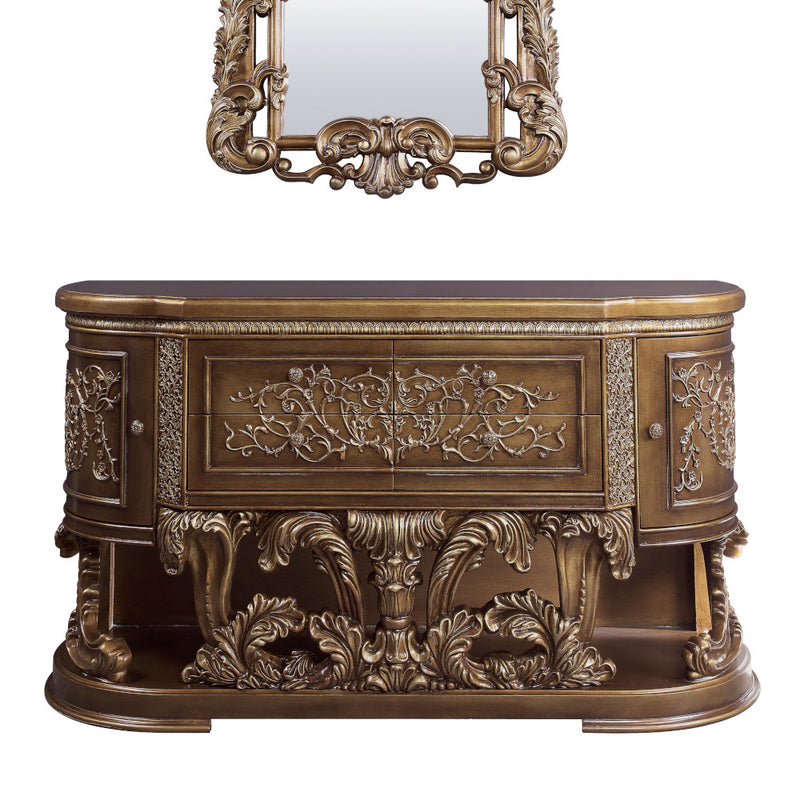 Acme Furniture Constantine Brown Gold Dresser And Mirror