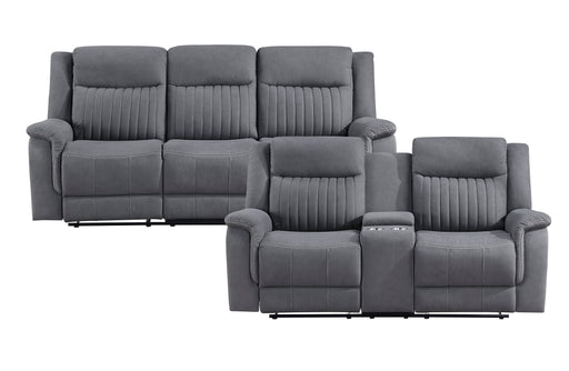 Home Elegance Dean Gray 2pc Living Room Set