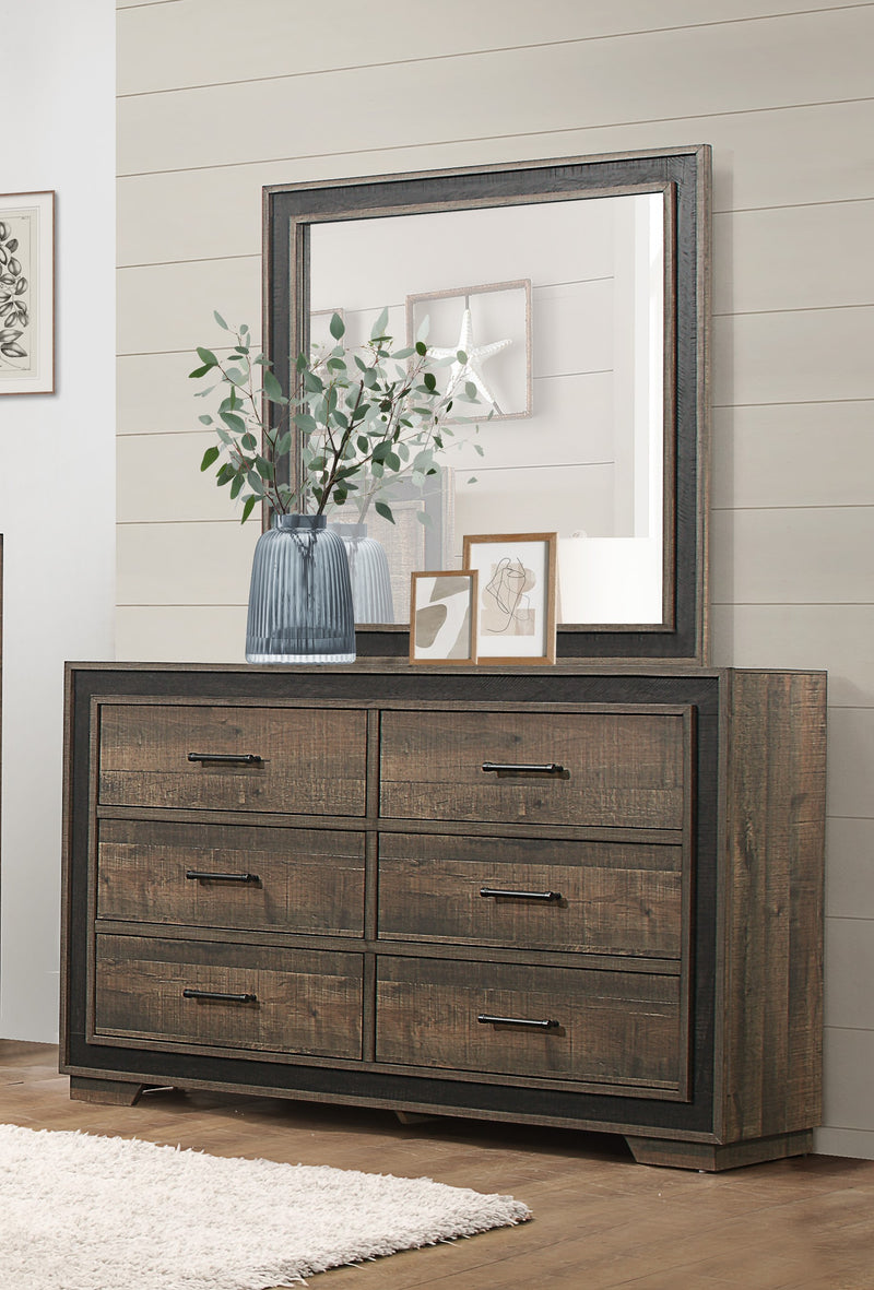 Home Elegance Ellendale Brown Gray Dresser And Mirror