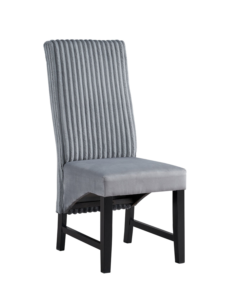 2 Acme Furniture Kini Gray Black Side Chairs