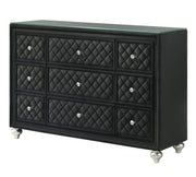 Crown Mark Cameo Black Dresser and Mirror