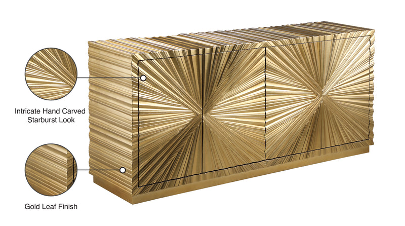 Meridian Furniture Golda Gold Leaf Sideboard Buffet