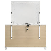 Coaster Furniture Marmore White Dresser and LED Mirror