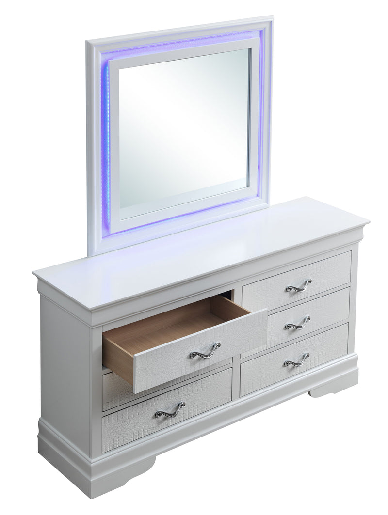 Glory Furniture Lorana Metalic Black LED Dresser and Mirror
