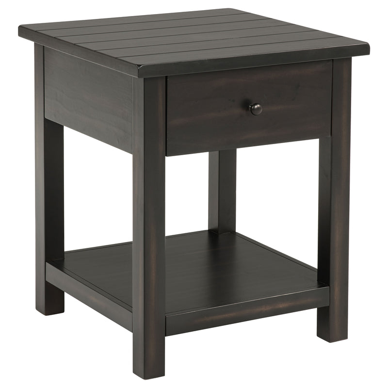 Coaster Furniture Payne Distressed Java Black 1 Drawer End Table
