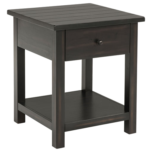 Coaster Furniture Payne Distressed Java Black 1 Drawer End Table
