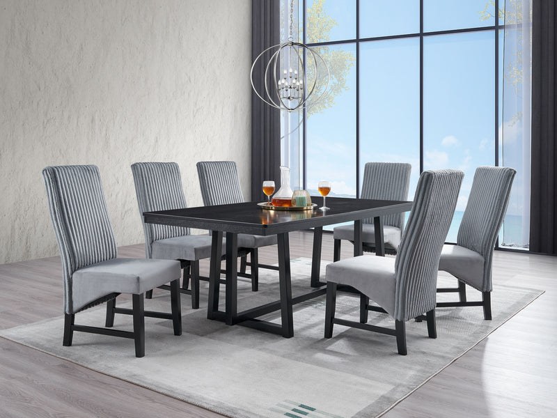 2 Acme Furniture Kini Gray Black Side Chairs