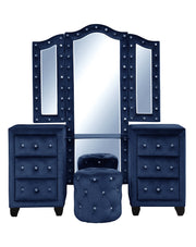 Galaxy Home Sophia Blue Upholstery Vanity Set