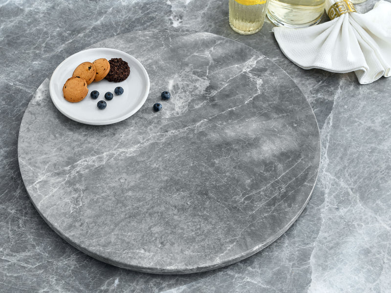 Steve Silver Kaza Gray 18 Inch Marble Lazy Susan