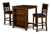New Classic Furniture Gia Ebony PU 30 Inch 3pc Counter Height Set