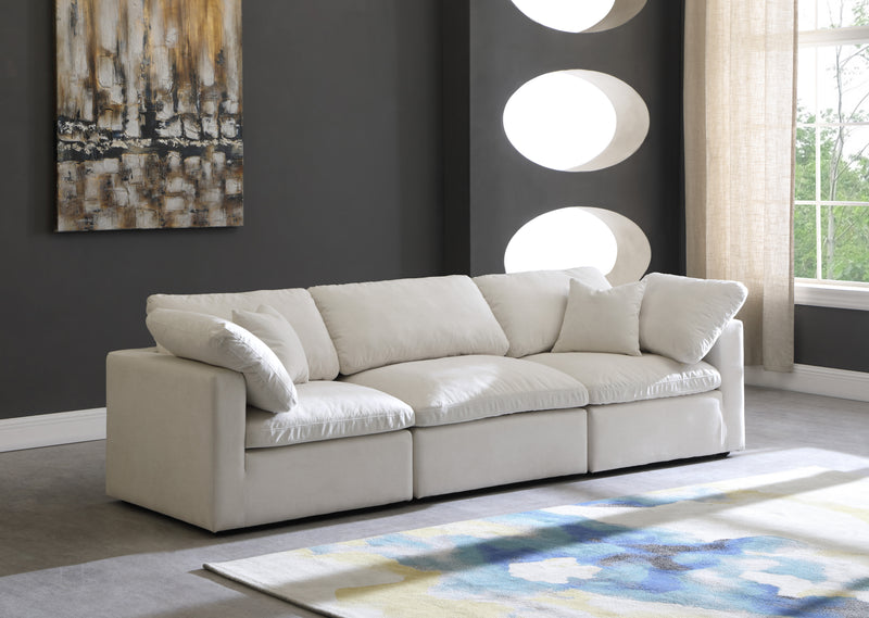 Meridian Furniture Plush Cream Velvet Modular Sofa