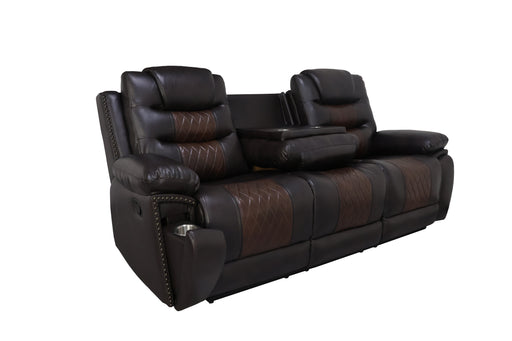 New Classic Furniture Nikko Brown Sofa with Dual Recliner
