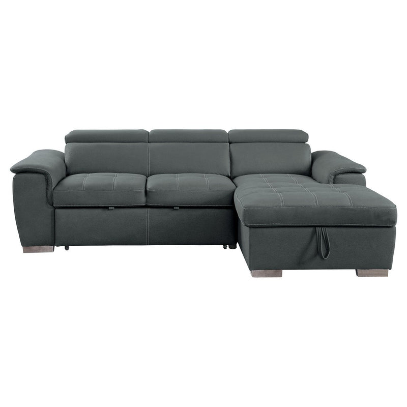 Home Elegance Ferriday Gray Sectional With Chair