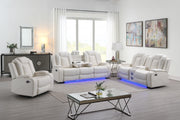 New Classic Furniture Orion White Dual Recliner Console Loveseat