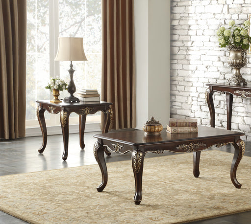 Home Elegance Croydon Cherry 3pc Coffee Table Set