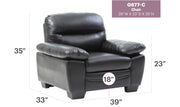 Glory Furniture Marta Black Faux Leather Chair