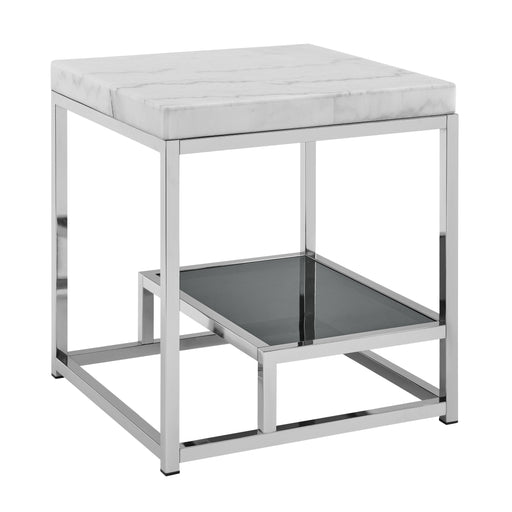 Steve Silver Aston White Marble Top End Table