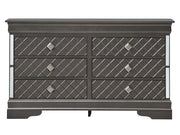 Glory Furniture Verona Metalic Black Dresser and Mirror