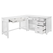 Home Elegance Blanche White 3pc Corner Desk