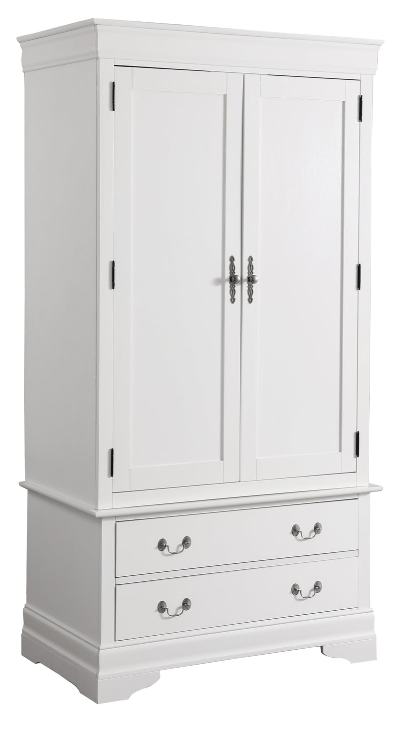 Glory Furniture Louis Phillipe White Armoire
