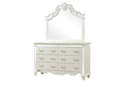 Galaxy Home Milan White Dresser and Mirror