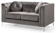 Glory Furniture Pompano Dark Gray Velvet Loveseat