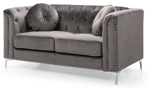 Glory Furniture Pompano Dark Gray Velvet Loveseat