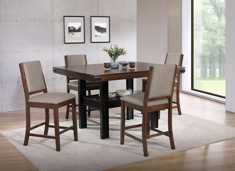 Coaster Furniture Patterson Mango Oak Brown 5pc Counter Height Set