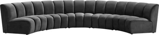 Meridian Furniture Infinity Grey Velvet 5pc Modular Sectional