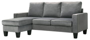 Glory Furniture Jessica Gray Velvet Sofa Chaise