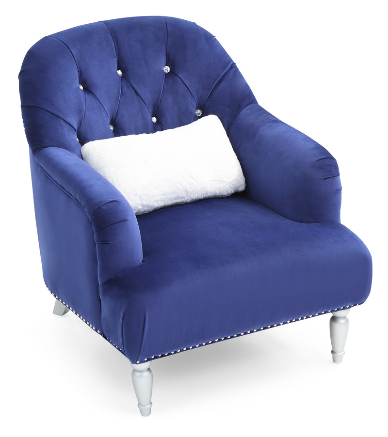Glory Furniture Jewel Blue Velvet Chair